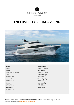 VIKING - ENCLOSED FLYBRIDGE
