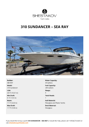 SEA RAY - 310 Sundancer