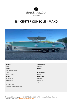 MAKO - 284 Center Console