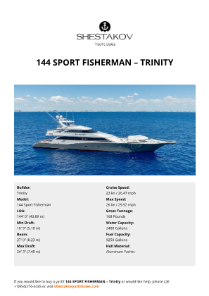 Trinity - 144 Sport Fisherman