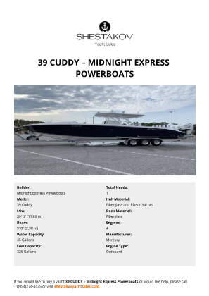 Midnight Express Powerboats - 39 Cuddy