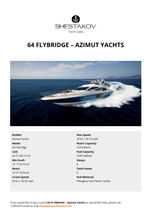 Azimut Yachts - 64 Flybridge