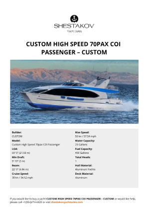 CUSTOM - Custom High Speed 70pax COI Passenger