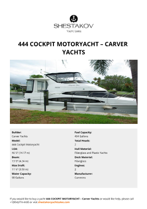 Carver Yachts - 444 Cockpit Motoryacht