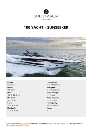 Sunseeker - 100 Yacht