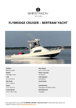 Bertram Yacht - Flybridge Cruiser