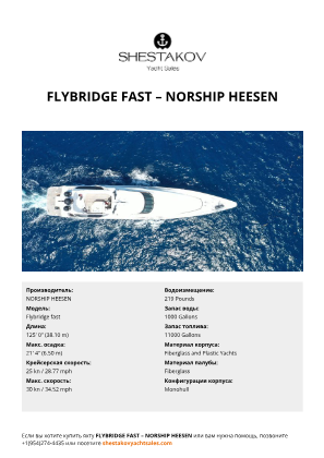 NORSHIP HEESEN - Flybridge fast