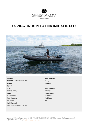 TRIDENT ALUMINIUM BOATS - 16 RIB
