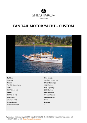 CUSTOM - Fan Tail Motor Yacht