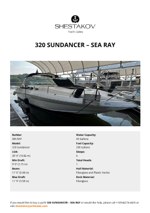 SEA RAY - 320 Sundancer
