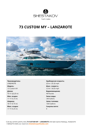 LANZAROTE - 73 Custom MY