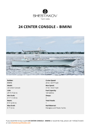 BIMINI - 24 Center Console