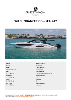 SEA RAY - 370 Sundancer OB