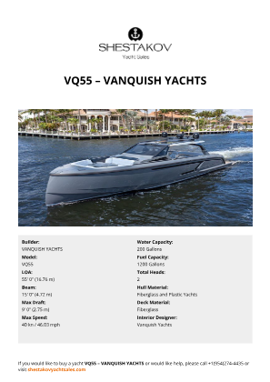 VANQUISH YACHTS - VQ55