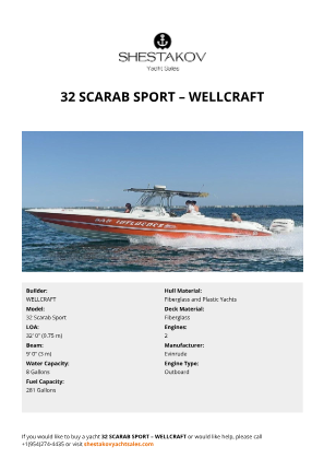 WELLCRAFT - 32 Scarab Sport