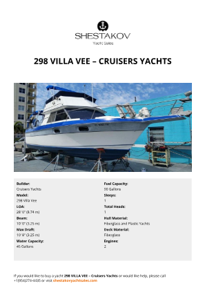 Cruisers Yachts - 298 Villa Vee