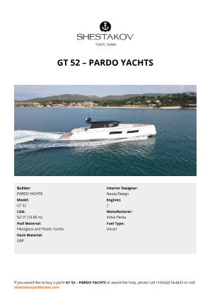 PARDO YACHTS - GT 52