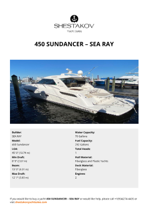 SEA RAY - 450 Sundancer
