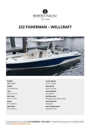WELLCRAFT - 222 Fisherman
