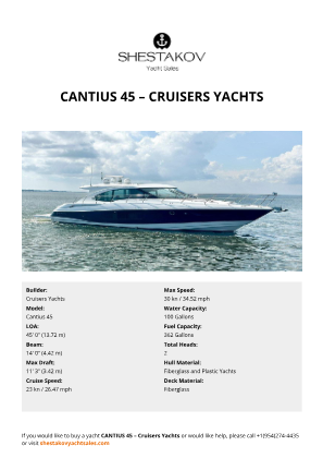 Cruisers Yachts - Cantius 45