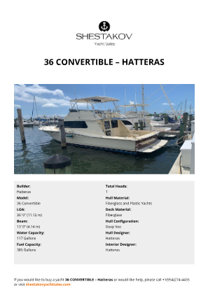 Hatteras - 36 Convertible