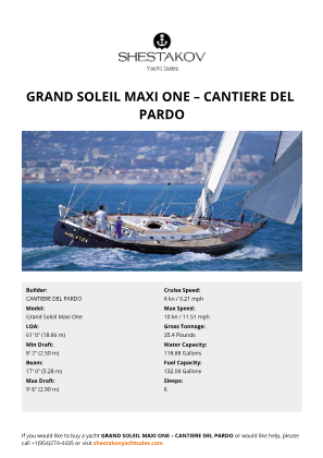 CANTIERE DEL PARDO - Grand Soleil Maxi One