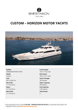 HORIZON MOTOR YACHTS - Custom