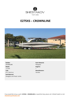 CROWNLINE -  E275XS