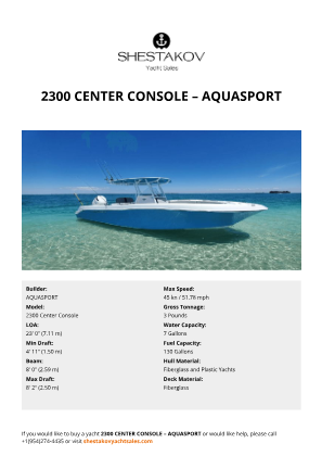 AQUASPORT - 2300 Center Console