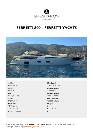 Ferretti Yachts - Ferretti 800