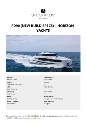 Horizon Yachts - FD90 (New Build Specs)