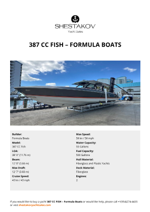 Formula Boats - 387 CC Fish