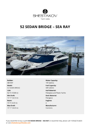 SEA RAY - 52 SEDAN BRIDGE