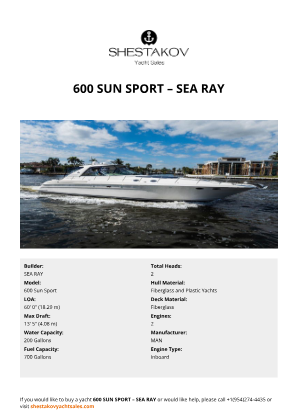 SEA RAY - 600 Sun Sport