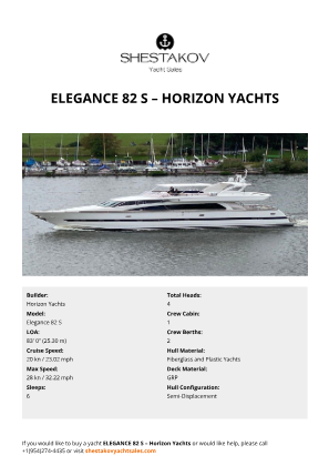 Horizon Yachts - Elegance 82 S