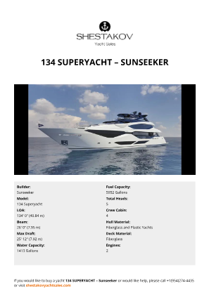 Sunseeker - 134 Superyacht