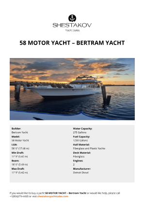Bertram Yacht - 58 Motor Yacht
