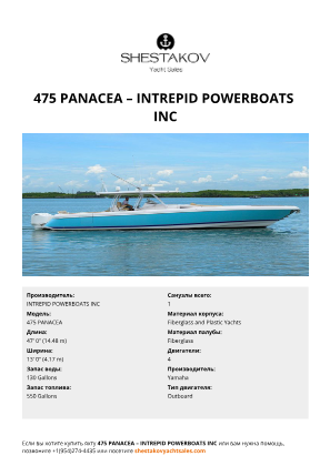 INTREPID POWERBOATS INC - 475 PANACEA