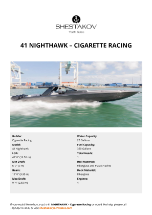 Cigarette Racing - 41 Nighthawk