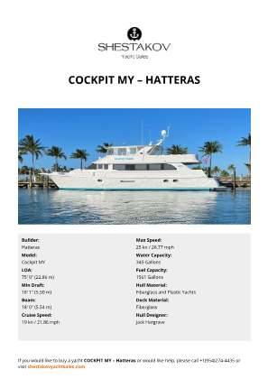 Hatteras - Cockpit MY