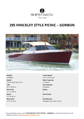 GORBON - 295 Hinckley Style Picnic