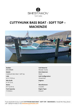 MACKENZIE - Cuttyhunk Bass Boat - Soft Top