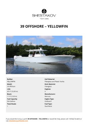 YELLOWFIN - 39 Offshore