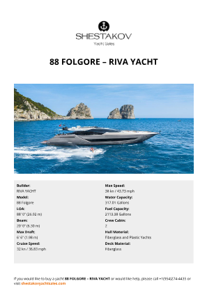 RIVA YACHT - 88 Folgore