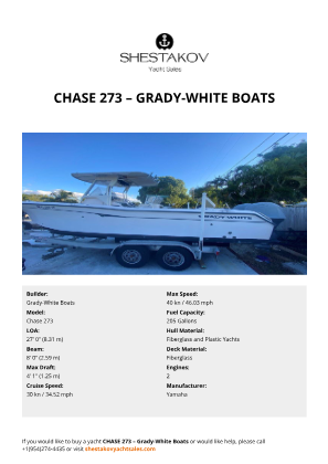 Grady-White Boats - Chase 273