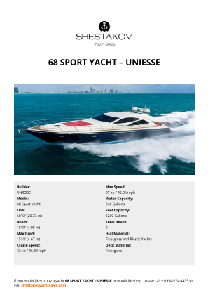 UNIESSE - 68 Sport Yacht
