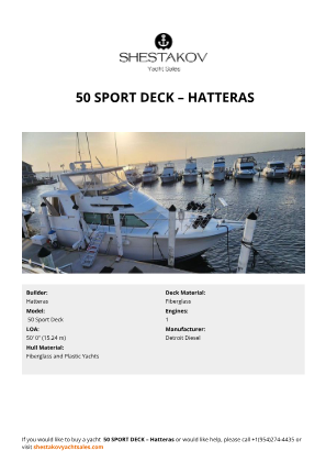 Hatteras -  50 Sport Deck