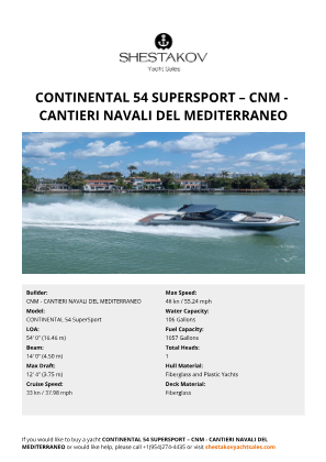 CNM - CANTIERI NAVALI DEL MEDITERRANEO - CONTINENTAL 54 SuperSport