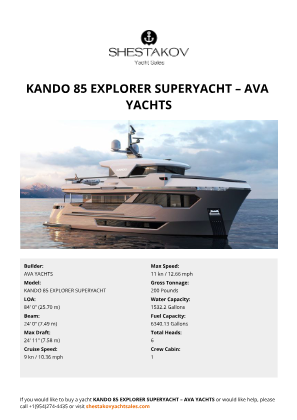 AVA YACHTS - KANDO 85 EXPLORER SUPERYACHT