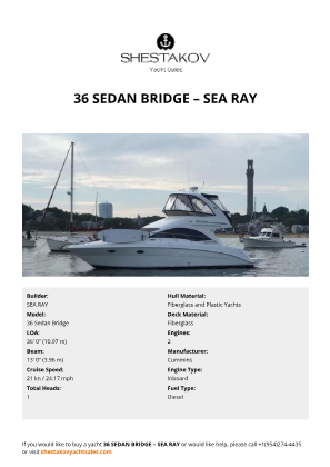 SEA RAY - 36 Sedan Bridge